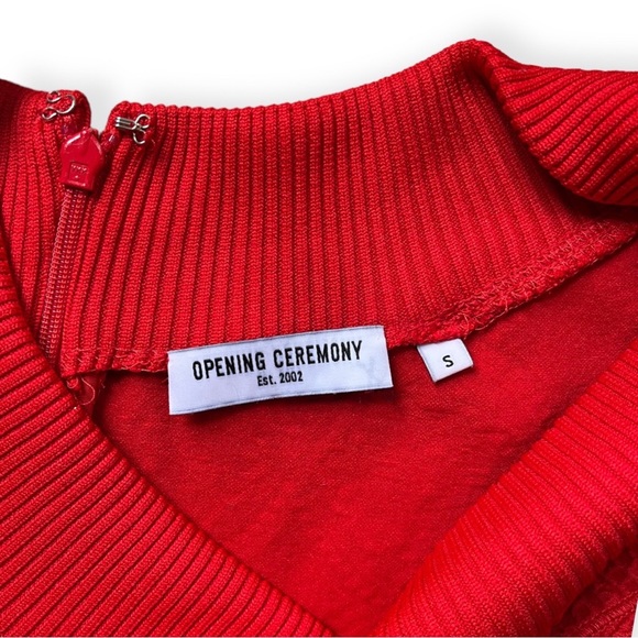 Opening Ceremony Embossed Sheath Tulip Dress in Red, sz Small - Picture 8 of 16